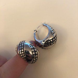 Sterling Silver Puffy Hoops